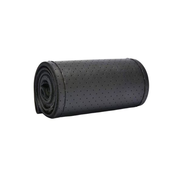 Husa volan auto, piele naturala bovina, cu ac si ata, marime M 38 cm, Maro
