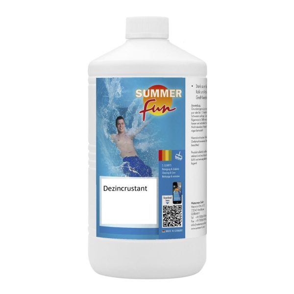 Dezincrustant, pentru curatarea depunerilor de calcar din apa piscinei, 1 L, Transparent