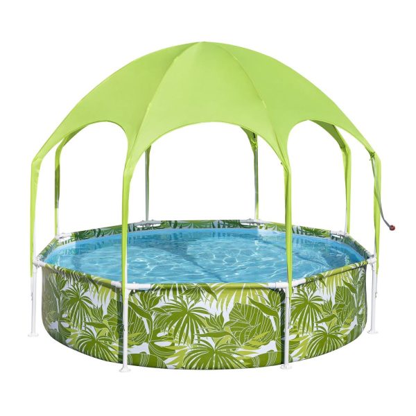 Piscina tubulara Bestway cu parasolar, 244 x 51cm, multicolor
