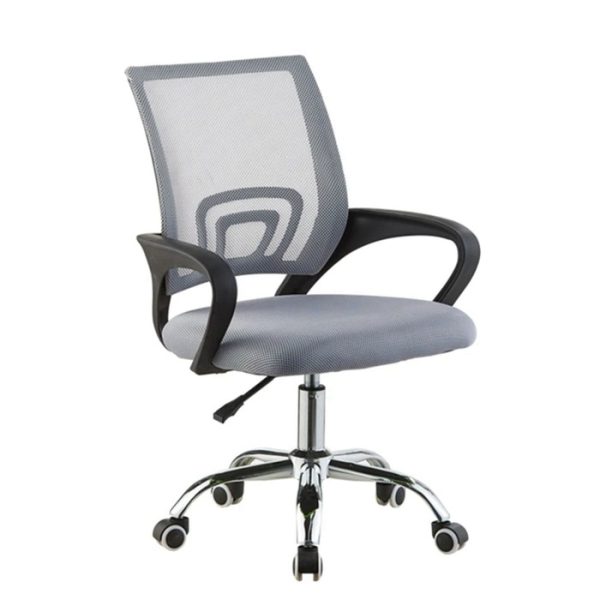Scaun birou ergonomic, design simplu si modern, rotativ, inaltimea reglabila 84 - 94 cm, mesh, gri + negru