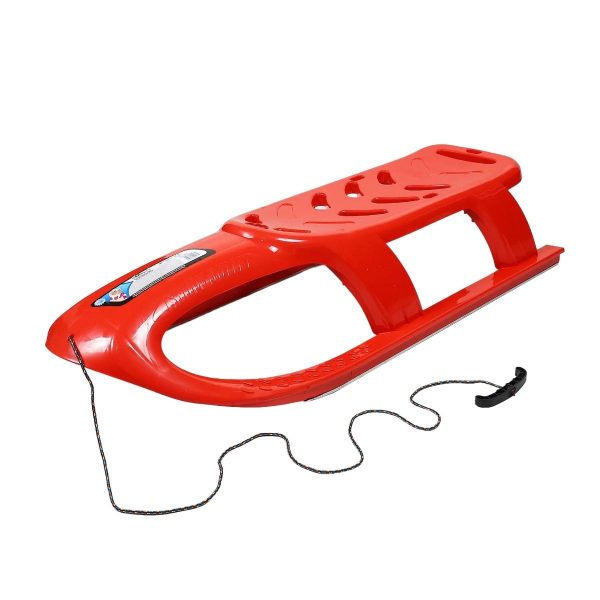 Sanie copii, Plastic, Forma clasica, Design aerodinamic, 102.5 x 40 x 23 cm, Rosu