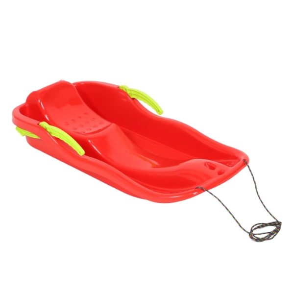 Sanie copii, Plastic, Forma bob, Mecanism franare, 87 x 40 x 18 cm, Rosu