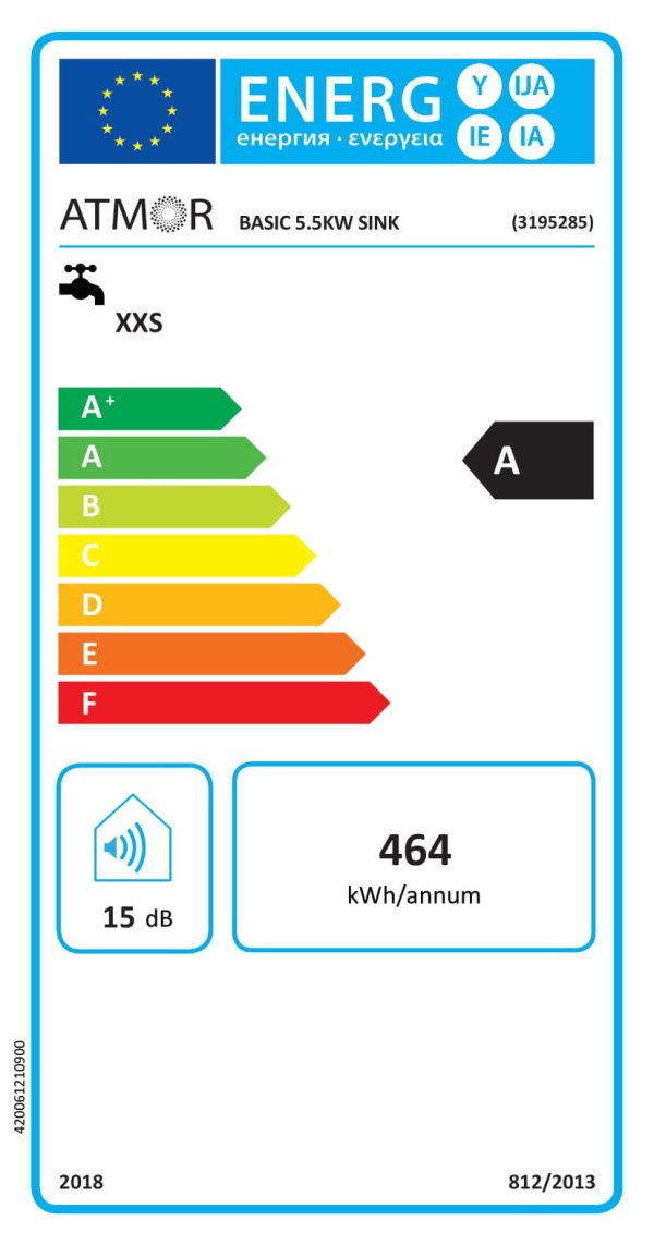 Instant Electric Apa Calda pentru Dus si Chiuveta, 5.5 kW, 3 Trepte 2/3.5/5.5 kW, Semnalizare LED, IP24, Clasa A, Alb