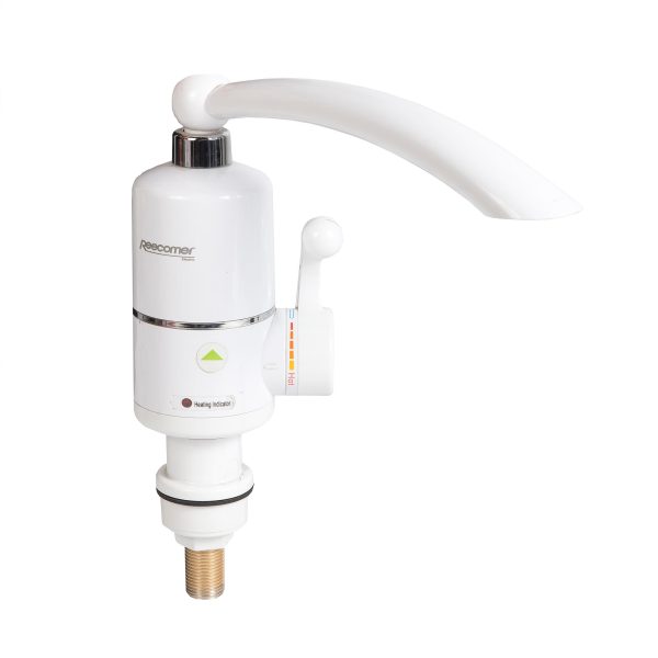 Robinet Electric Apa Calda Instant pentru Chiuveta, 3 kW, Corp ABS, Pipa Rotativa 360 Grade, Racord 1/2 inch, Alb