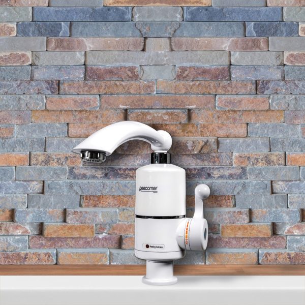 Robinet Electric Apa Calda Instant pentru Chiuveta, 3 kW, Corp ABS, Pipa Rotativa 360 Grade, Racord 1/2 inch, Alb