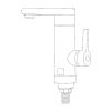 Robinet Electric Apa Calda Instant pentru Chiuveta, 3 kW, Inox SUS304, Afisaj LED Temperatura, Pipa Rotativa 360 Grade, Argintiu