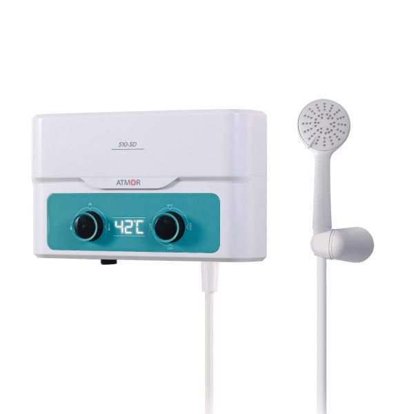 Instant Electric Apa Calda pentru Dus, 5.5 kW, Afisaj Digital Temperatura, Termostat, 3 Trepte, Kit Dus Inclus, Alb