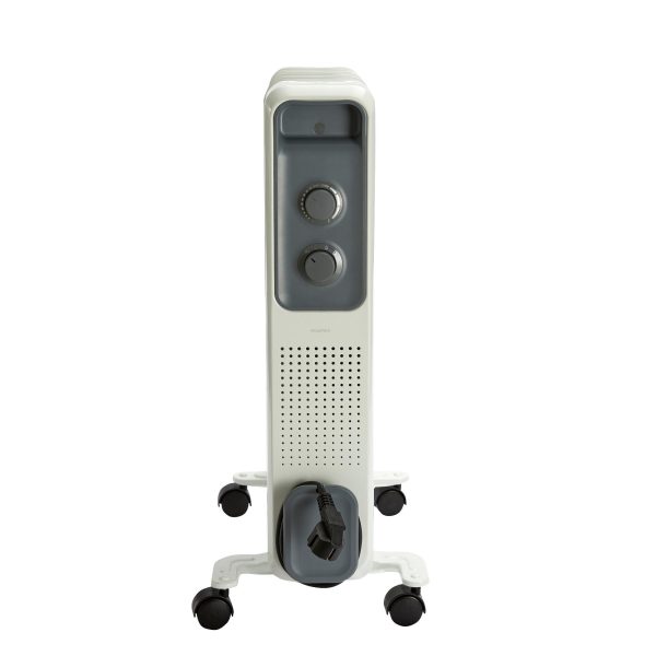 Calorifer Electric pe Ulei, 2000 W, 3 Trepte de Putere, Termostat Mecanic, Roti si Maner, Tambur pentru Cablu, Anti-Rasturnare, Alb