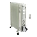 Calorifer Electric pe Ulei, 2000 W, Afisaj Digital, Telecomanda, Termostat Electronic, Timer 12 h, 3 Trepte 800/1200/2000 W, Alb