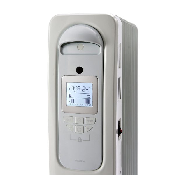 Calorifer Electric pe Ulei, 2000 W, Afisaj Digital, Telecomanda, Termostat Electronic, Timer 12 h, 3 Trepte 800/1200/2000 W, Alb
