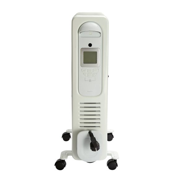 Calorifer Electric pe Ulei, 2000 W, Afisaj Digital, Telecomanda, Termostat Electronic, Timer 12 h, 3 Trepte 800/1200/2000 W, Alb