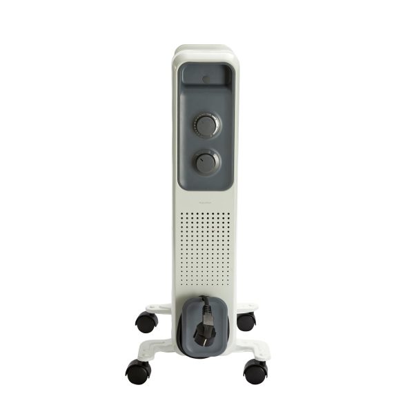 Calorifer Electric pe Ulei, 1500 W, 3 Trepte 600/900/1500 W, Termostat Mecanic, Roti, Tambur pentru Cablu, pentru 12 mp, Alb