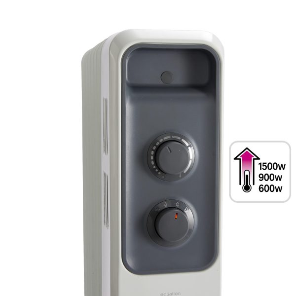 Calorifer Electric pe Ulei, 1500 W, 3 Trepte 600/900/1500 W, Termostat Mecanic, Roti, Tambur pentru Cablu, pentru 12 mp, Alb