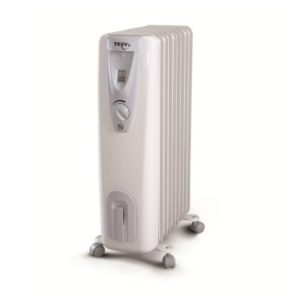 Radiator Electric cu Ulei, 1500 W, 7 Elementi, Suport pentru Cablu, Roti de Deplasare, Portabil, pentru 18 mp, Alb