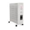 Calorifer Electric pe Ulei, 2900 W, 13 Elementi, Ventilator Turbo 400 W, 6 Trepte de Putere, Termostat Mecanic, Roti, Alb