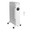 Radiator Electric cu Ulei, 2000 W, 9 Elementi, Afisaj Digital, Telecomanda, 3 Trepte si Mod Automat, Timer 24 h, pentru 16 mp, Alb