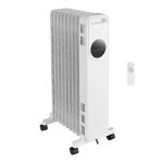 Radiator Electric cu Ulei, 2000 W, 9 Elementi, Afisaj Digital, Telecomanda, 3 Trepte si Mod Automat, Timer 24 h, pentru 16 mp, Alb