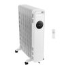 Radiator Electric cu Ulei, 2500 W, Afisaj Digital, Telecomanda, 3 Trepte si Mod Automat, Timer 24 h, Blocare Copii, pentru 20 mp, Alb