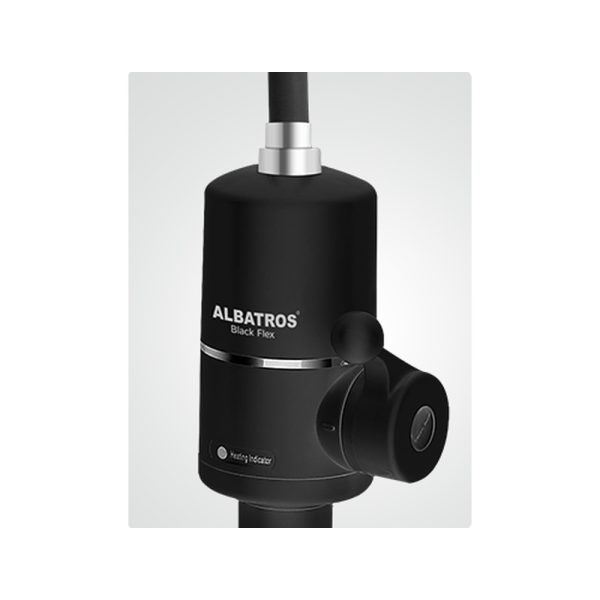 Robinet Electric Apa Calda Instant pentru Chiuveta, 3 kW, Pipa Flexibila, Rotatie 360 Grade, Temperatura 30-60 Grade, IPX4, Negru