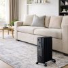 Calorifer Electric pe Ulei, 2500 W, 3 Trepte 1000/1500/2500 W, Termostat Reglabil, Roti, Functionare Silentioasa, pentru 20 mp, Negru