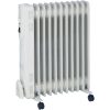 Calorifer Electric pe Ulei, 2500 W, 11 Elementi, 3 Trepte de Putere, Termostat Reglabil, Roti, Suport Cablu, pentru 25 mp, Alb