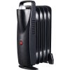 Calorifer Electric pe Ulei Mini, 500 W, 5 Elementi, Termostat Reglabil, Intrerupator cu LED, Maner de Transport, pentru 5 mp, Negru