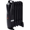 Calorifer Electric pe Ulei Mini, 500 W, 5 Elementi, Termostat Reglabil, Intrerupator cu LED, Maner de Transport, pentru 5 mp, Negru
