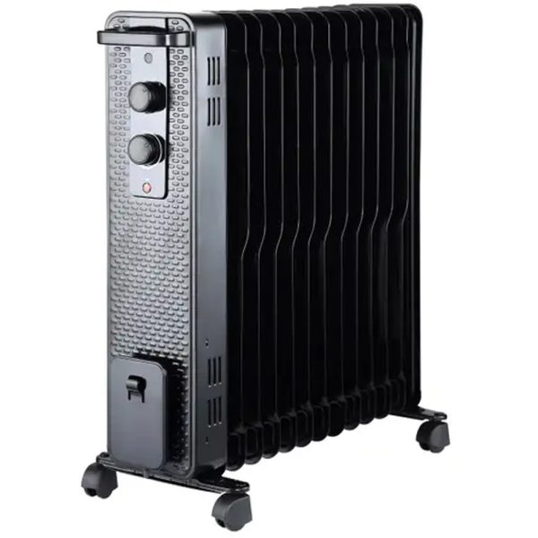Calorifer Electric pe Ulei, 3000 W, 13 Elementi, 3 Trepte de Putere, Termostat Reglabil, Roti si Maner de Transport, Negru