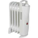 Calorifer Electric pe Ulei Mini, 500 W, 5 Elementi, Termostat Reglabil, Intrerupator cu LED, Maner de Transport, pentru 5 mp, Alb