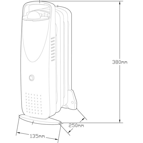 Calorifer Electric pe Ulei Mini, 500 W, 5 Elementi, Termostat Reglabil, Intrerupator cu LED, Maner de Transport, pentru 5 mp, Alb