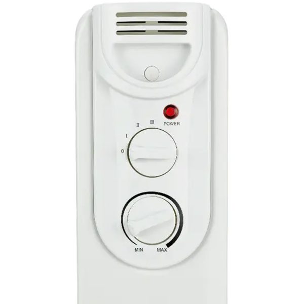 Calorifer Electric pe Ulei, 2000 W, 9 Elementi, Selector 3 Trepte, Termostat MIN-MAX, Maner si Roti, Infasurator Cablu, pentru 20 mp, Alb