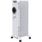 Calorifer Electric pe Ulei, 1500 W, 7 Elementi, Selector Rotativ cu 3 Trepte, Termostat Reglabil, Roti si Maner, Suport Cablu, Alb