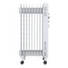 Calorifer Electric pe Ulei, 2000 W, 9 Elementi, Selector Rotativ cu 3 Trepte, Termostat Reglabil, Roti si Maner, pentru 20 mp, Alb