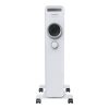 Calorifer Electric pe Ulei, 2000 W, 9 Elementi, Selector Rotativ cu 3 Trepte, Termostat Reglabil, Roti si Maner, pentru 20 mp, Alb