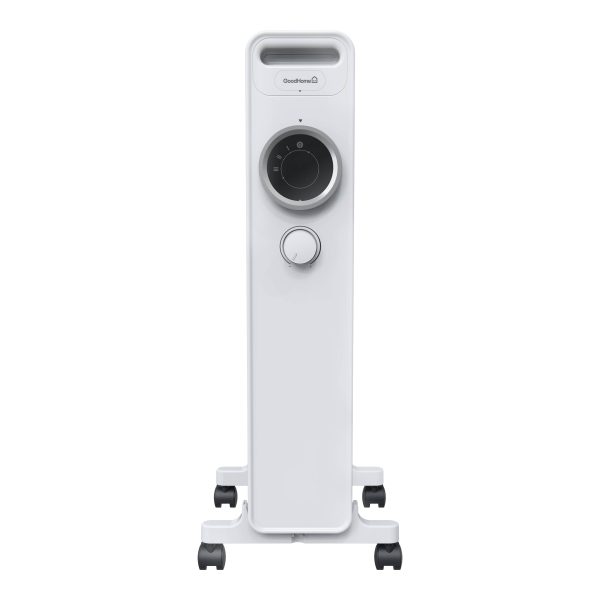 Calorifer Electric pe Ulei, 2000 W, 9 Elementi, Selector Rotativ cu 3 Trepte, Termostat Reglabil, Roti si Maner, pentru 20 mp, Alb