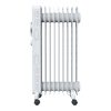 Calorifer Electric pe Ulei, 2000 W, 9 Elementi, Selector Rotativ cu 3 Trepte, Termostat Reglabil, Roti si Maner, pentru 20 mp, Alb