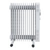 Calorifer Electric pe Ulei, 2500 W, 13 Elementi, Selector Rotativ cu 3 Trepte, Termostat Reglabil, Roti, Suport Cablu, pentru 25 mp, Alb