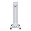 Calorifer Electric pe Ulei, 2500 W, 13 Elementi, Selector Rotativ cu 3 Trepte, Termostat Reglabil, Roti, Suport Cablu, pentru 25 mp, Alb