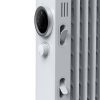 Calorifer Electric pe Ulei, 2500 W, 13 Elementi, Selector Rotativ cu 3 Trepte, Termostat Reglabil, Roti, Suport Cablu, pentru 25 mp, Alb