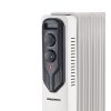 Calorifer Electric, 2000 W, 9 Elementi, Selector 3 Trepte 0-1-2-3, Indicator Luminos, Maner si Roti, Suport Cablu, Alb cu Negru