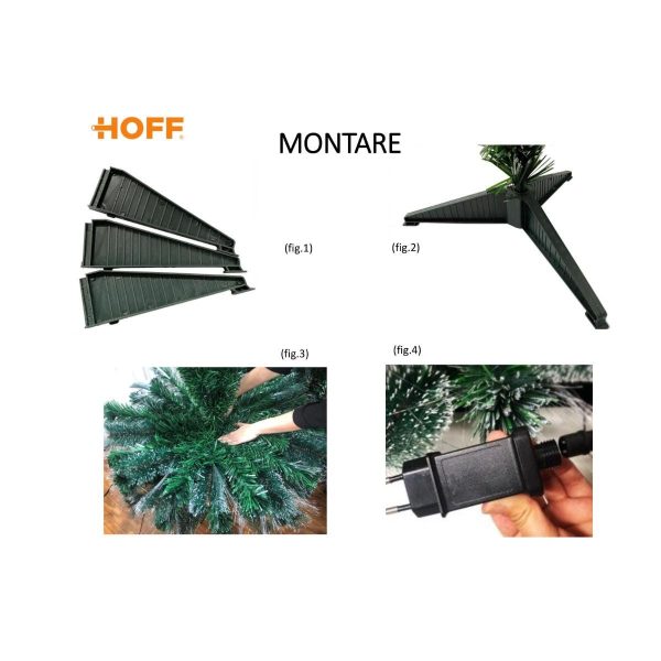 Brad Artificial de Craciun cu Fibra Optica si 41 LED-uri Multicolore, 90 cm, Efect Flash, Stea in Varf, 72 Varfuri, Verde