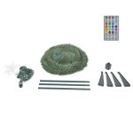 Brad Artificial de Craciun cu 314 LED-uri RGB si Stea cu 10 LED-uri Lumina Calda, 180 cm, Telecomanda, Efecte Digitale, Verde