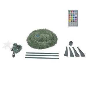Brad Artificial de Craciun cu 314 LED-uri RGB si Stea cu 10 LED-uri Lumina Calda, 180 cm, Telecomanda, Efecte Digitale, Verde