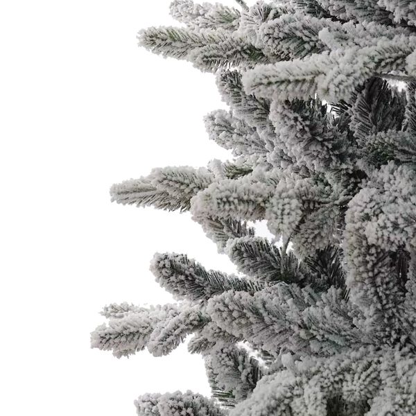 Brad Artificial Nins de Craciun cu 350 LED-uri Alb Cald, 210 cm, 1482 Varfuri, Diametru 112 cm, Suport Metalic, Verde cu Alb