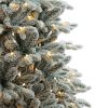 Brad Artificial Nins de Craciun cu 350 LED-uri Alb Cald, 210 cm, 1482 Varfuri, Diametru 112 cm, Suport Metalic, Verde cu Alb
