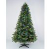 Brad Artificial de Craciun cu 400 LED-uri Calde si Multicolore, Rotativ, Muzical, Telecomanda, 210 cm, 1446 Varfuri, Verde
