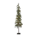Brad Artificial de Craciun cu 240 LED-uri Alb Cald, 180 cm, Diametru 40 cm, Baza Patrata, Transformator 24 V, IP44, Verde