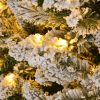 Brad Artificial Nins de Craciun cu 500 LED-uri Alb Cald, 240 cm, 1600 Varfuri, Diametru 135 cm, Suport Metalic, Verde cu Alb