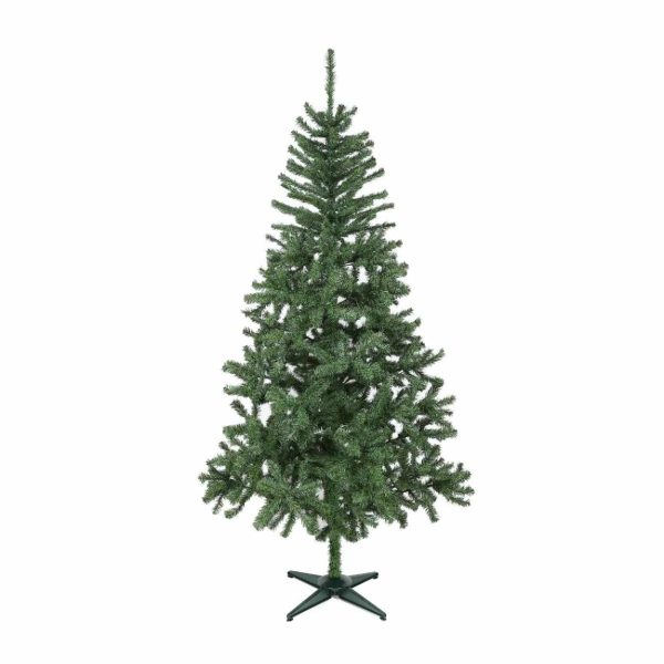 Brad Artificial de Craciun, 180 cm, 441 Varfuri, Diametru 94 cm, PVC, Suport Plastic Inclus, Verde