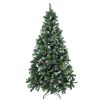 Brad Artificial de Craciun cu Conuri si Ramuri Inghetate, 210 cm, 866 Varfuri, Diametru 119 cm, Suport Metalic, Verde